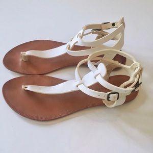 Joie White Leather Gladiator Sandals